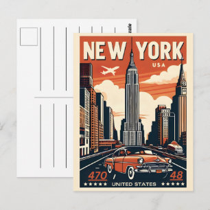 Cartão Postal Nova Iorque brooklyn bridge Vintage clássico
