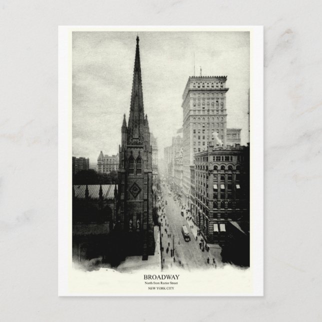 Cartão Postal Nova Iorque de Broadway 1898 (Frente)