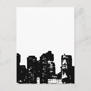 Cartão Postal Nova Iorque de Pop de arte branco preto