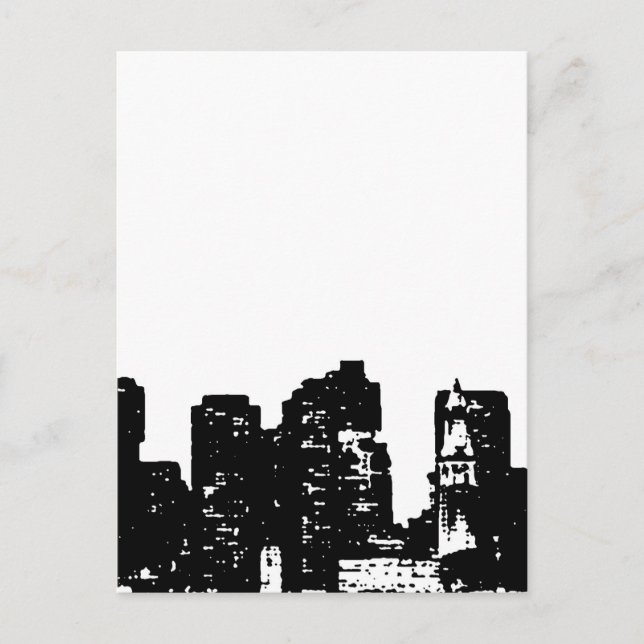 Cartão Postal Nova Iorque de Pop de arte branco preto (Frente)