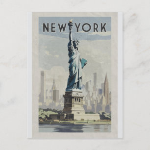 Cartão Postal Nova Iorque Estátua da Viagens vintage da Liberdad