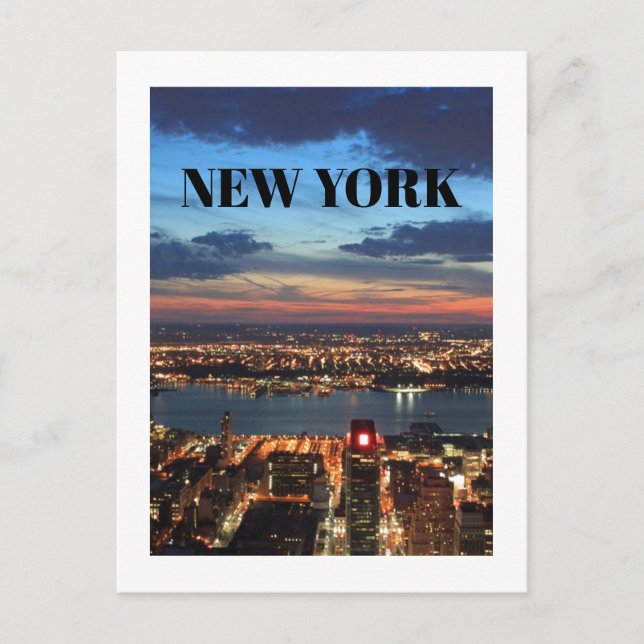 Cartão Postal Nova Iorque Newyork Skyline Building Night Sky (Frente)
