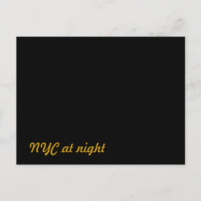 Cartão Postal Nova Iorque NYC à noite (Frente)