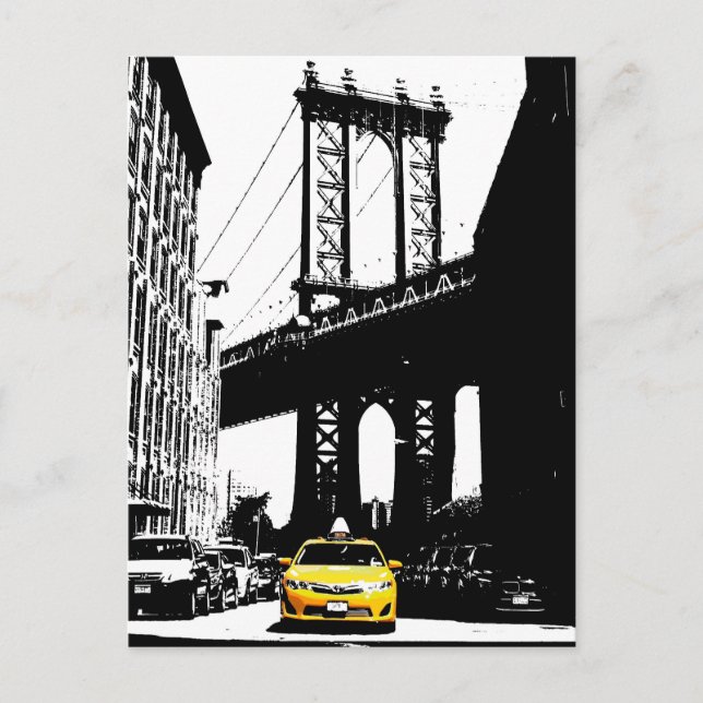 Cartão Postal Nova Iorque Nyc Yellow Taxi Pop Art (Frente)