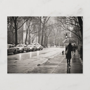 Cartão Postal Nova Iorque - O Dia da Chuva na Vila Greenwich