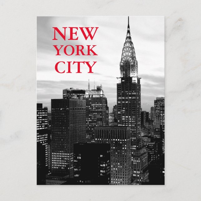 Cartão Postal Nova Iorque preta & branca (Frente)