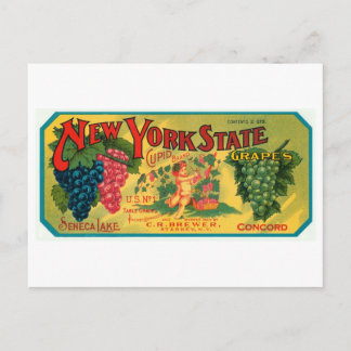 Cartão Postal Nova Iorque Seneca Lake Graphics Vintage Crate La
