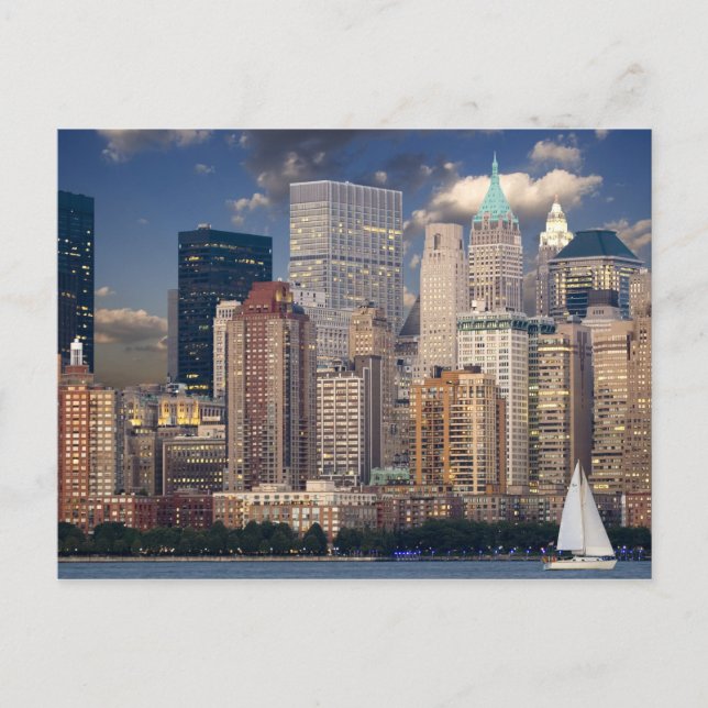 Cartão Postal Nova Iorque Skyline Manhattan Hudson (Frente)