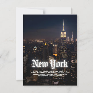 Cartão Postal Nova Iorque Skyline Poster Modelo
