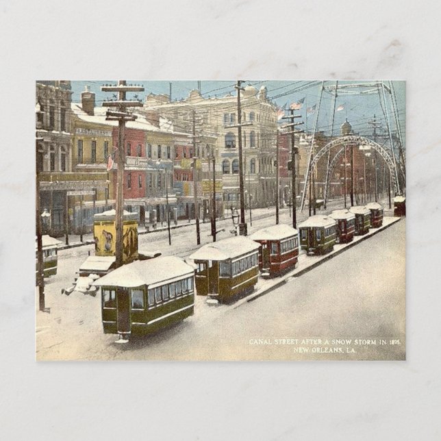 Cartão Postal Nova Orleans Canal Rua Neve 1895 (Frente)