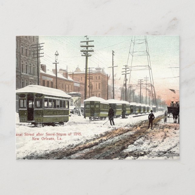 Cartão Postal Nova Orleans Canal Rua Neve 1895 (Frente)