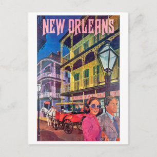 Cartão Postal Nova Orleans, casal em caminhada