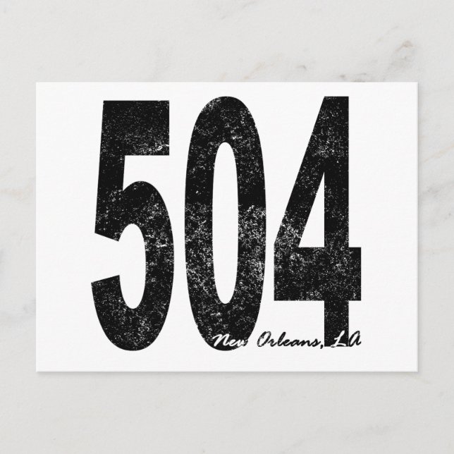 Cartão Postal Nova Orleans em dificuldades 504 (Frente)