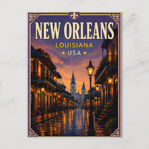 Cartão Postal 🎷 Nova Orleans Louisiana Bairro Francês