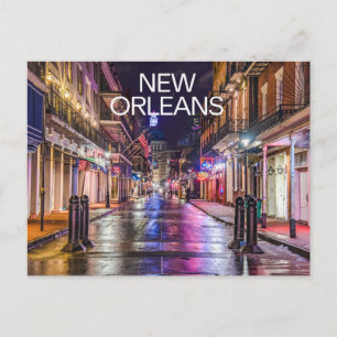 Cartão Postal Nova Orleans Louisiana Cidade Colorida Noturna
