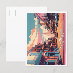 Cartão Postal Nova Orleans Louisiana Pop Art Viagem