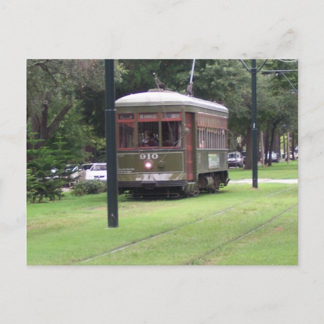 Cartão Postal Nova Orleans, Louisiana Streetcar (Frente)