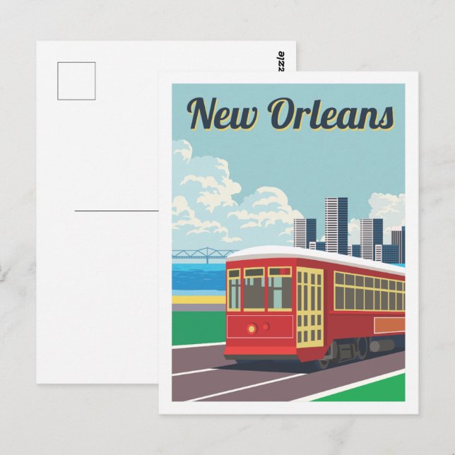Cartão Postal Nova Orleans Louisiana Viagem Place Ilustração (Frente/Verso)