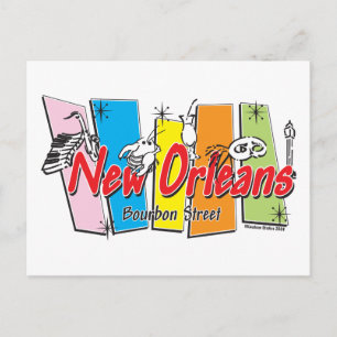 Cartão Postal Nova Orleans-Retro