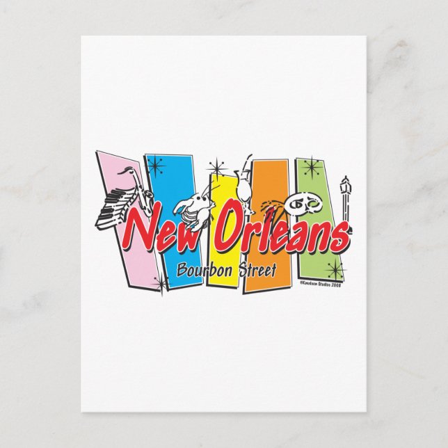 Cartão Postal Nova Orleans-Retro (Frente)