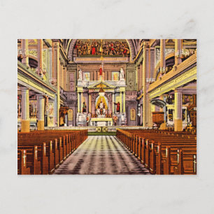 Cartão Postal Nova Orleans, Rua Louisiana Catedral Louis 1940