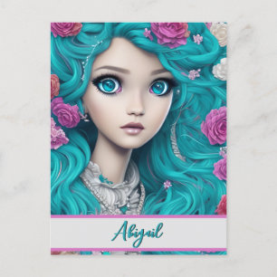 Cartão Postal Nova Princesa de Londres com Cabelo e Olhos Turque