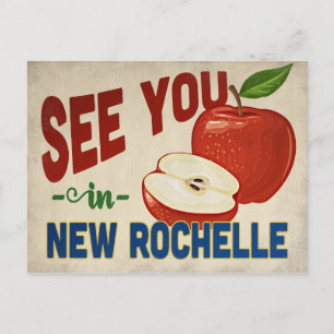 Cartão Postal Nova Rochelle New York Apple - Viagens vintage
