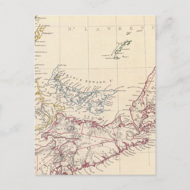 Cartão Postal Nova Scotia, NB, Baixo Canadá (Frente)