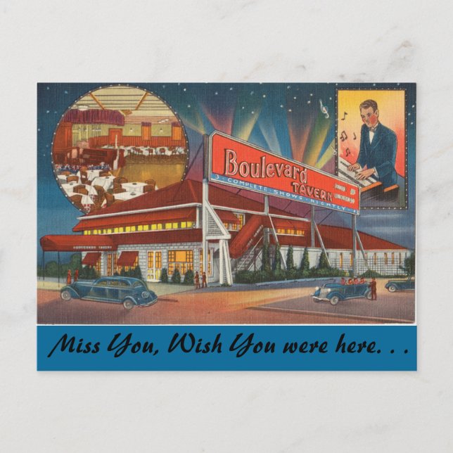 Cartão Postal Nova York, Boulevard Tavern, Supper Club (Frente)