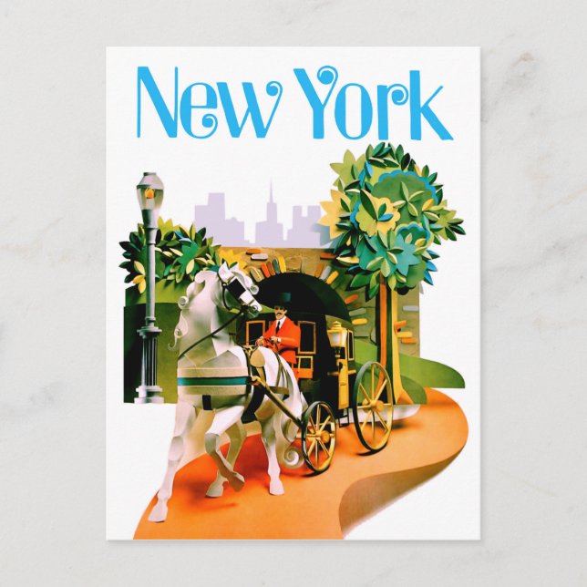 Cartão Postal Nova York, Carruagens do parque (Frente)