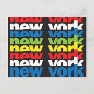 Cartão Postal Nova York, design de texto retrô