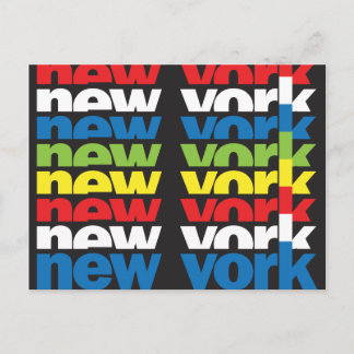 Cartão Postal Nova York, design de texto retrô
