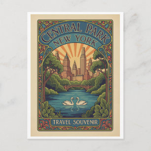 Cartão Postal Nova York, EUA – Estilo retrô dos anos 1910 no Cen