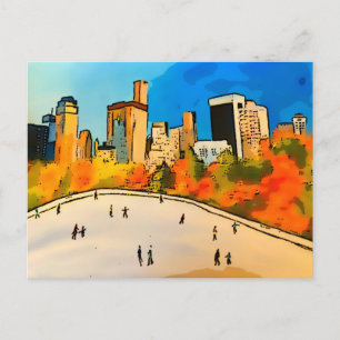 Cartão Postal Nova York rinque de gelo Central Park