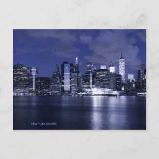 Cartão Postal Nova York Skyline Bathed em Azul