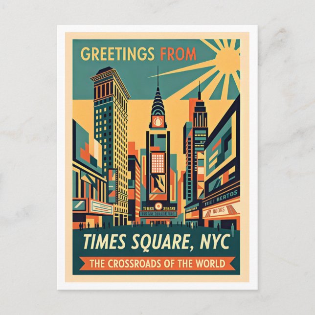 Cartão Postal Nova York Times Square Retro (Frente)
