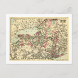 Cartão Postal Nova YorkMapa Panorâmico Nova York