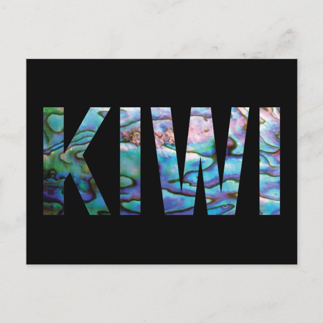 CARTÃO POSTAL NOVA ZEALAND KIWI SIMPLES PAUA (Frente)