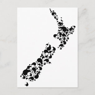 Cartão Postal NOVA ZELÂNDIA - cheio do kiwis - preto