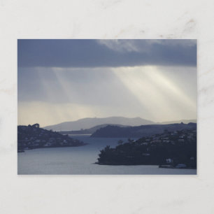 Cartão Postal Nova Zelândia, Otago, Dunedin, Eixos de Luz sobre