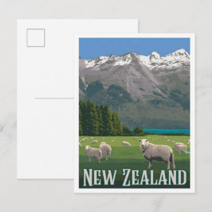 Cartão Postal Nova Zelândia Viagens Vintage