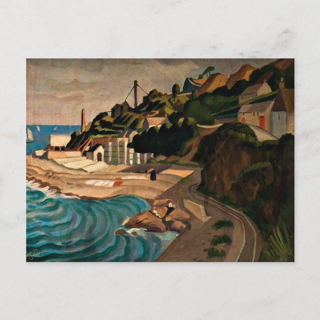 Cartão Postal Novamente, olhando em direção a Mousehole - Arte C (Frente)