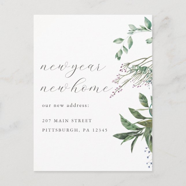 Cartão Postal Novo Ano Nova Mudança de Endereço em Movimento (Frente)