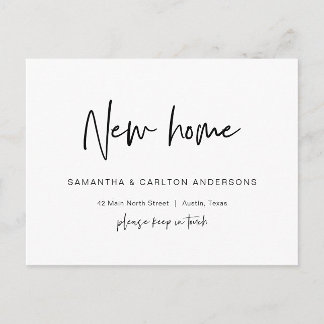 Cartão Postal Novo Anúncio de Endereço Residencial do Dream, Pos (Frente)