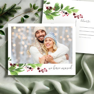 Cartão Postal Novo Anúncio de Movimentação de Feriado Doméstico