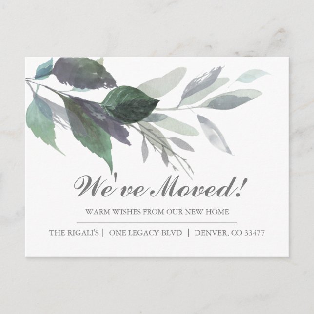 Cartão Postal Novo Anúncio de Mudança de Endereço (Frente)