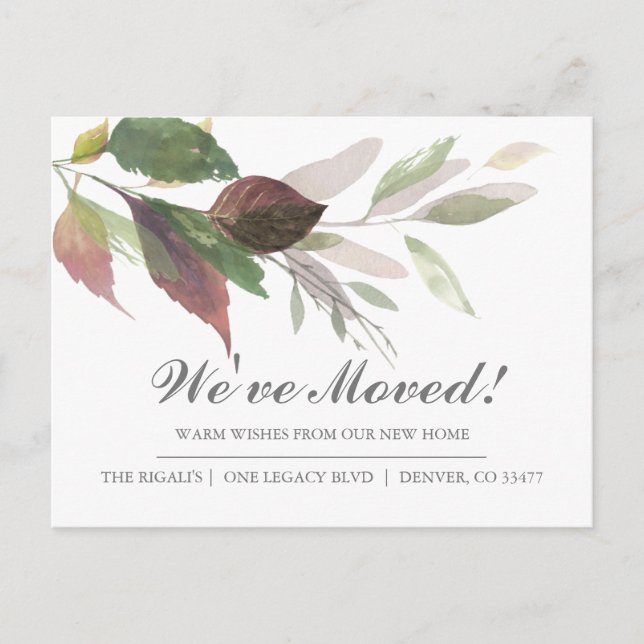 Cartão Postal Novo Anúncio de Mudança de Endereço (Frente)