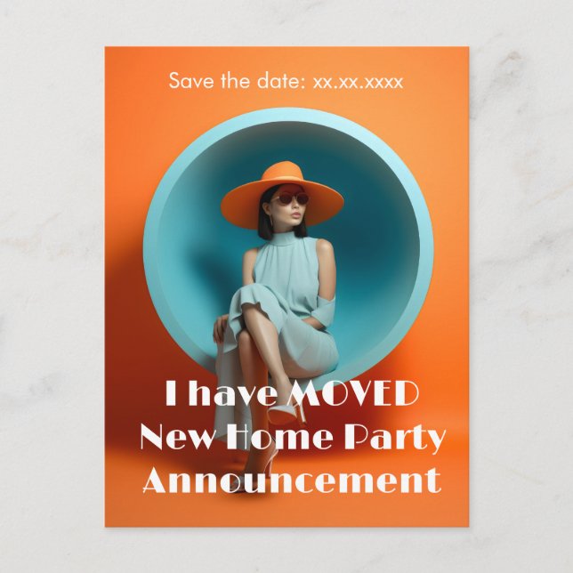 Cartão Postal Novo Anúncio de Parte de Endereço Doméstico (Frente)