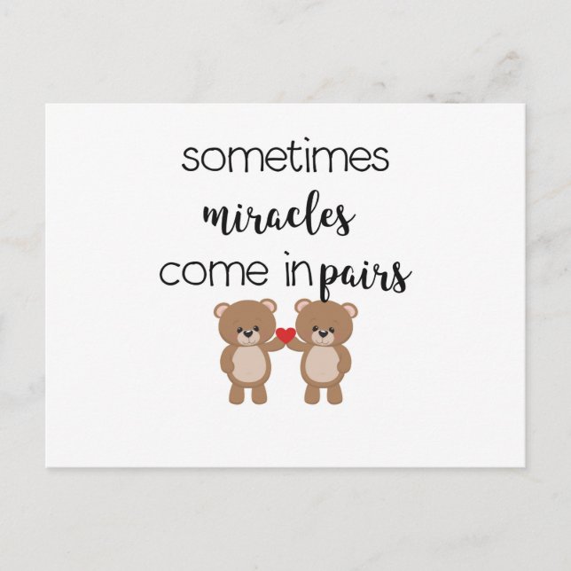 Cartão Postal Novo Bebê - Gêmeos (Frente)