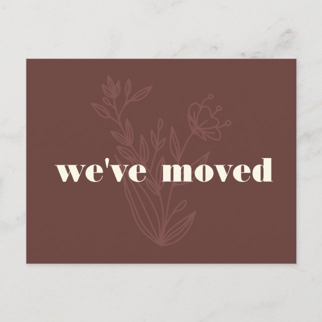 Cartão Postal Novo Botânico Doméstico Personalizado que Mudamos  (Frente)